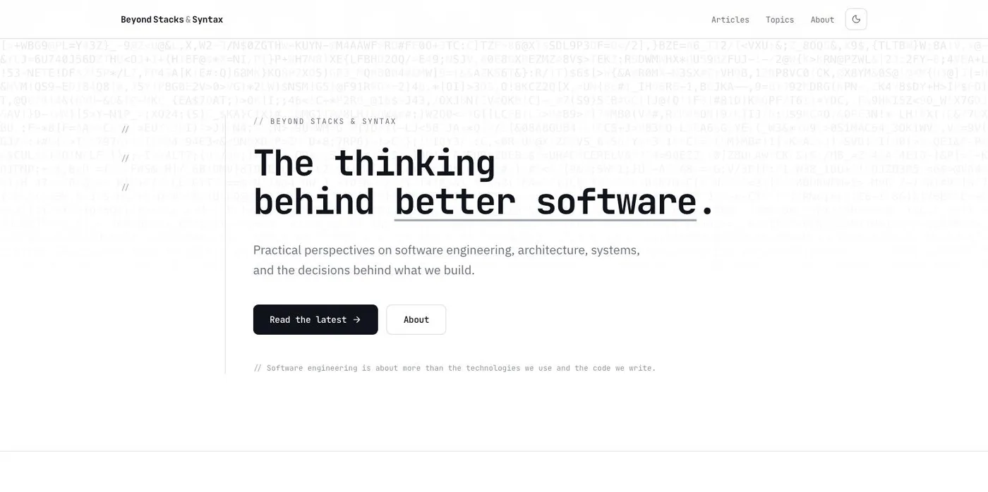 Beyond Stacks & Syntax website