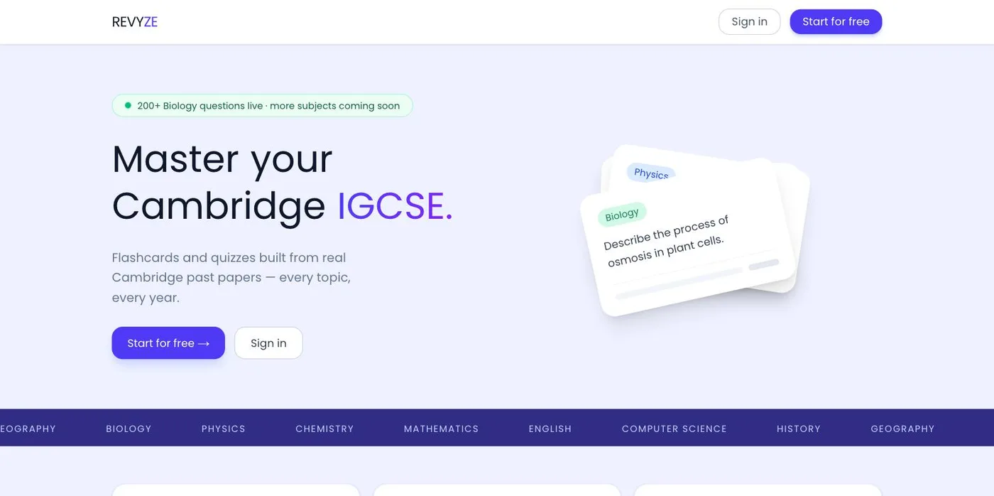 Revyze website
